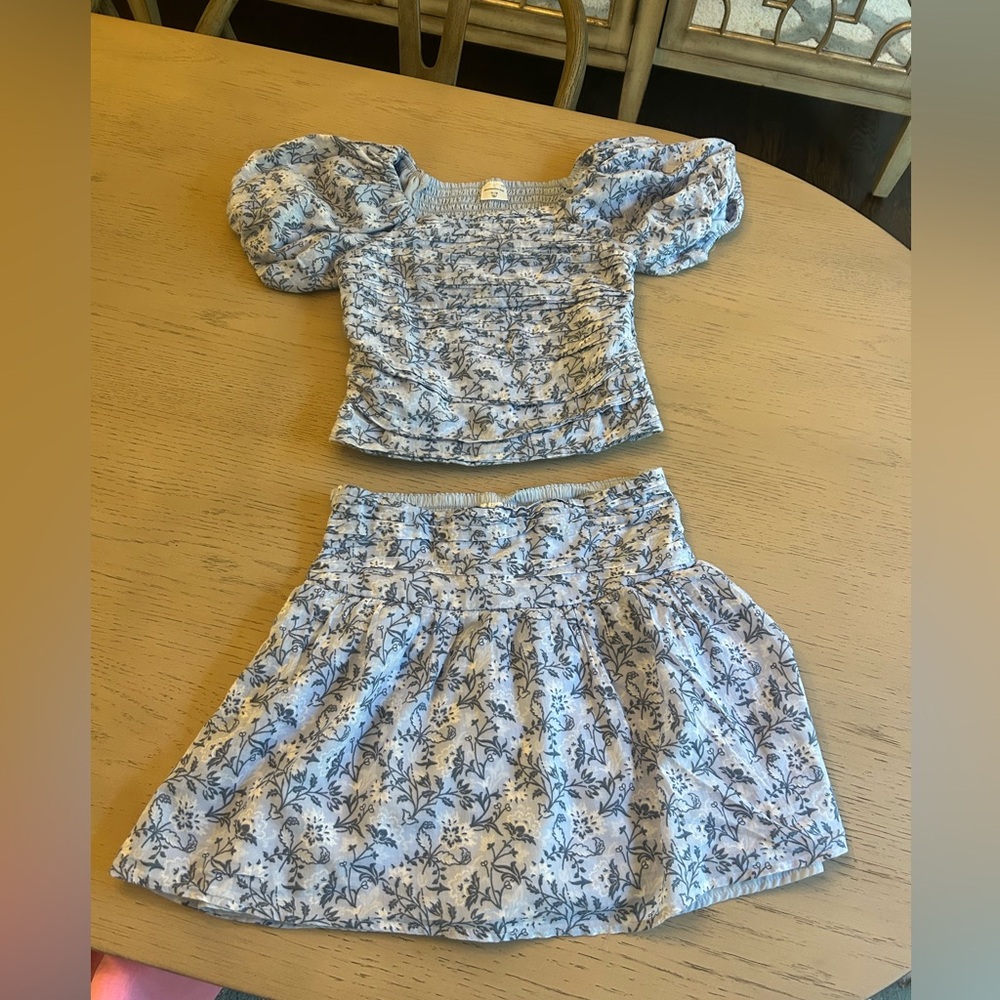 Floral Puff Sleeve Top and Skirt Set Abercrombie Kids.